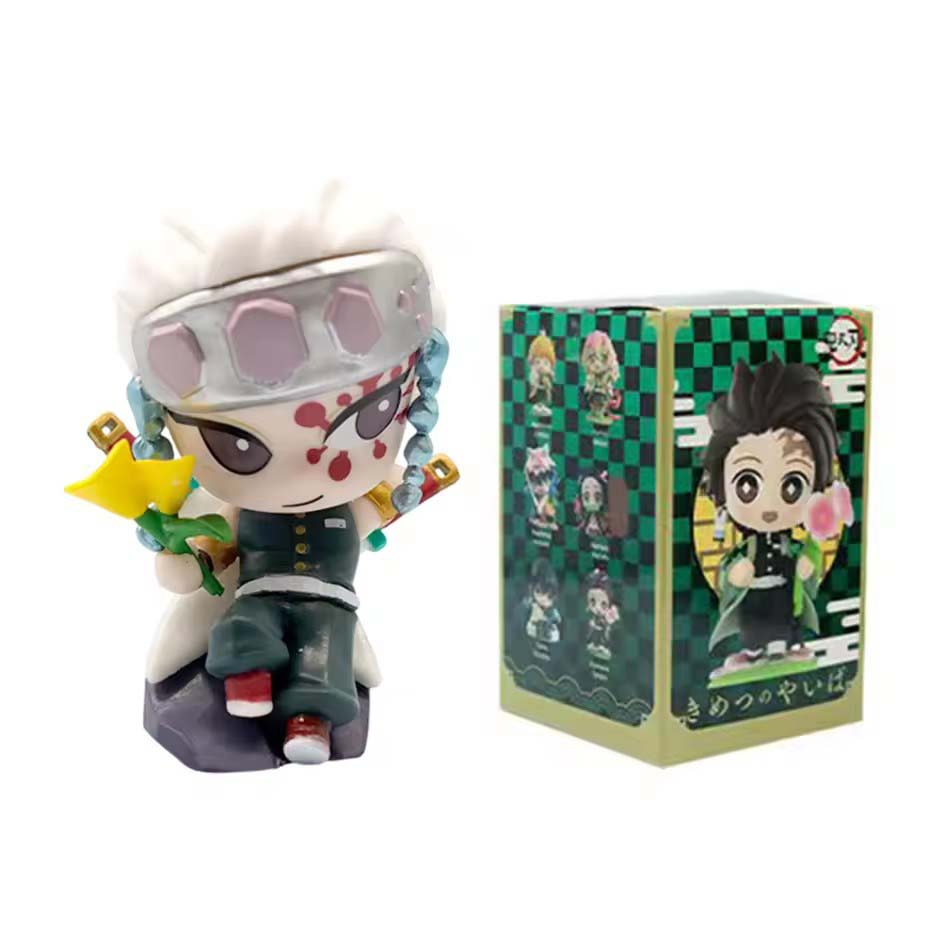 sold 1-12pcs Anime Demon Slayer Model Tanjiro Kamado Nezuko cartoon figure PVC model ornament child Christmas Halloween gift