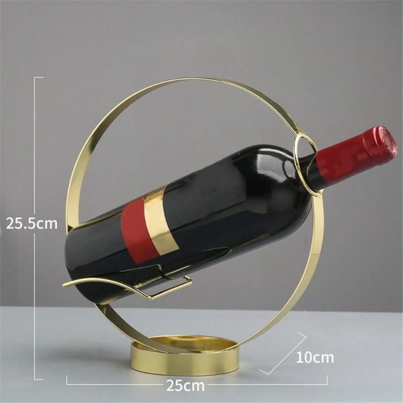 Nrodic Vintage Round Wine Holder Metal Grape Wine Display Rack Bar Chic Champagne Rack Desktop Decor Bar Accessories