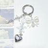 Korean Heart Pearl Bow Chain Pendant Keychain for Mobile Phones