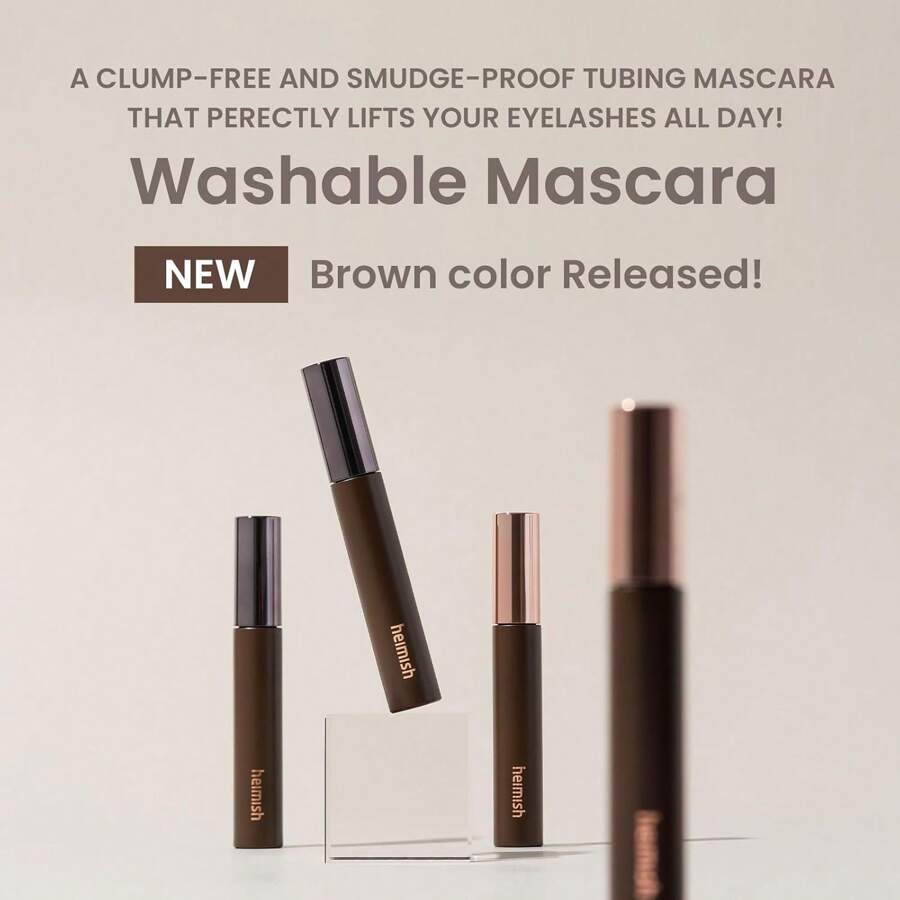 Heimish Dailism Smudge Stop Mascara 9g , Volumenverleihend & Verlängernd, Wasserfest, Wischfest, Klumpfrei, Waschbare Reinigung Koreanische Mascara