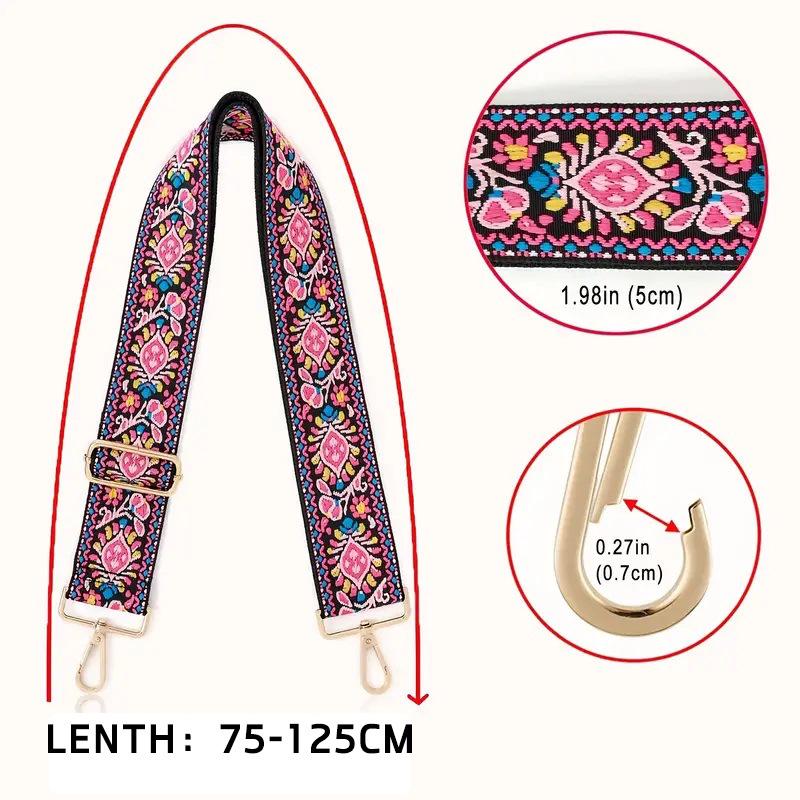 Nastavitelný Barevný Plátěný Popruh na Tašku - Široký, Protiskluzový Náhradní Crossbody Popruh pro Dámské Tašky