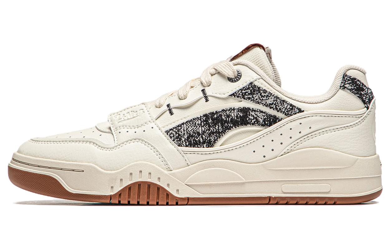 Li Ning Synthetic Leather Low top Skateboard Shoes Men s Ecru AGCS251-36 45