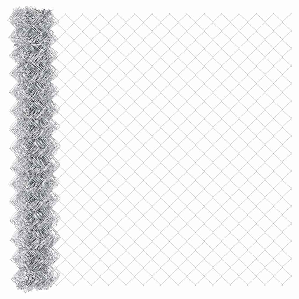 Chain Link Fence with Posts 10 x 1.6 m (W x H) Hot Dip Galvanized Steel