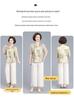 2026 Chinese Style Short Sleeve Shirt & Wide Leg Pants Set for Stylish Middle-Aged Women - Spring/Summer Casual Wear