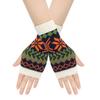 Women Jacquard Gloves Christmas Theme Fingerless Gloves Winter Autumn Handwear