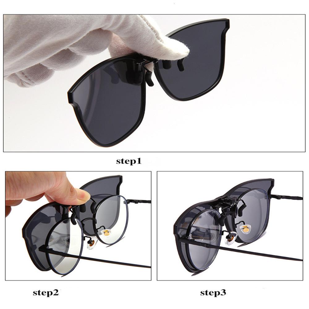 Polarized Clip On Sunglasses Color Changing Sunglasses Men Photochromic Car Driver Goggles Night Vision UV Resistant Sunglasses