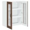 Wall Mounted Glass Cabinet LUCCA Brown Oak 60 x 31 x 80 cm Particleboard