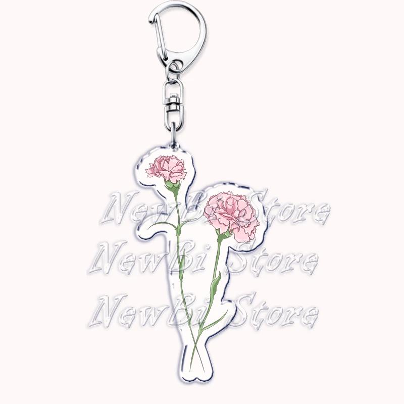 Romantic Pink Rose Flower Keychains Sunflower Red Love Keyring for Accessories Bag Key Chain Ring Jewelry Lovers Friends Gift