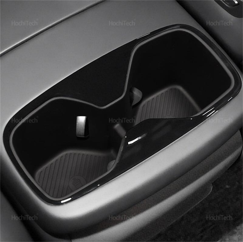 Rear Water Cup Holder Accessories for Kia EV9 MV 2025 2025 Non Slip Shock-Absorbing Rear Drinks Holder Storage Box Tidying Tray