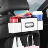 Car Backseat Organizer with Tissue Box Automotive Seat Headrest Multifunctional Universal Cup Holder Hanging Storage Box