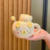 Cute Cream Bear Cup, Girls Ceramic Mug, High-value Souvenir, Practical Birthday Gift for Girlfriends