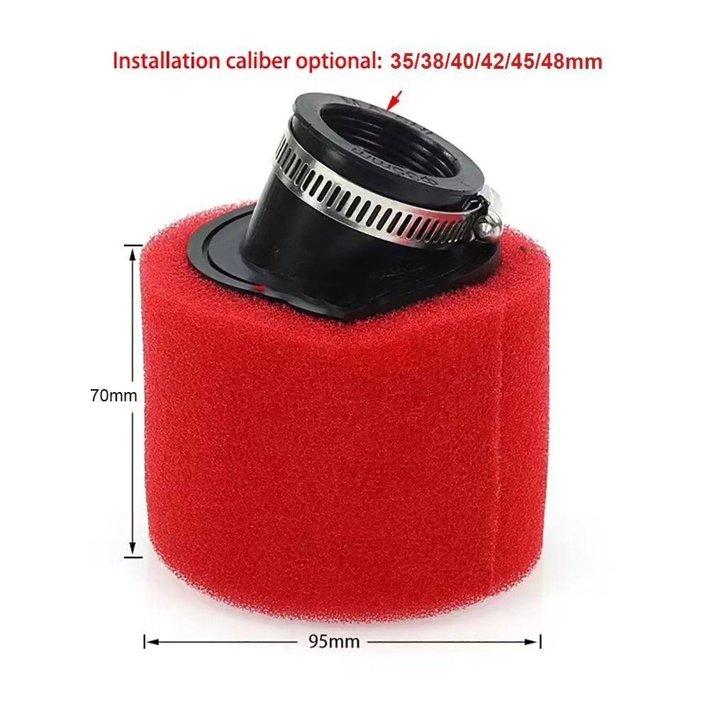 1Pcs Black Red Foam Air Filter 35/38/40/42/45/48mm Straight Elbow Dirt Pit Parts Universal Sponge Cleaner Air Filters 7
