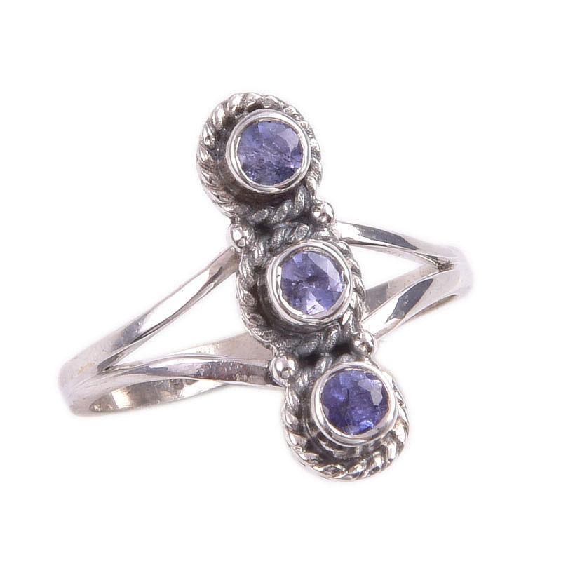 Natural Tanzanite Gemstone 925 Solid Sterling Silver Jewelry Ring Size 6 Y7t69