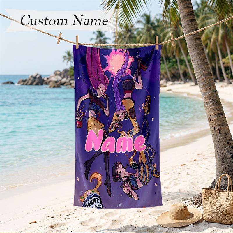 HUNTRIX Strandtuch mit individuellem Namen, personalisiertes weiches Handtuch für Schwimmen, Strand, Reisen