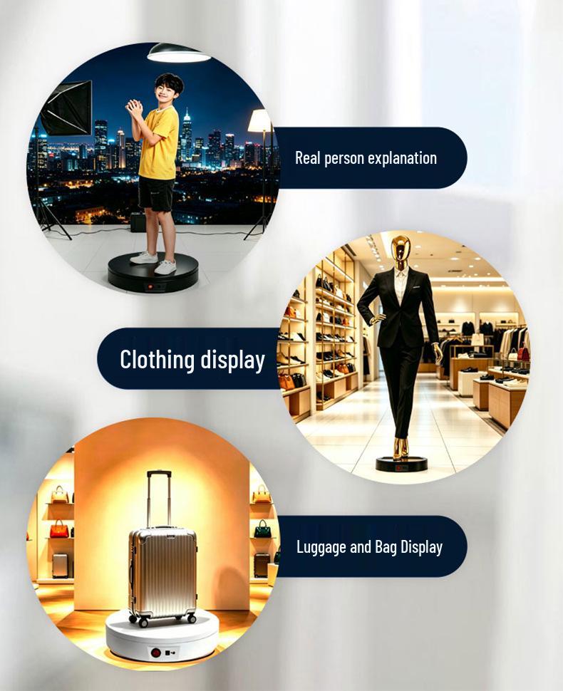 Cross-Border Electric Turntable: Remote-Controlled Rotating Display Stand for Live Broadcasts & E-commerce, 100KG Capacity