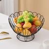 Simple Modern Iron Fruit Basket Drainable Fruit Bowl Snacks Bread Storage Household Tabletop Food Display Container Organizer