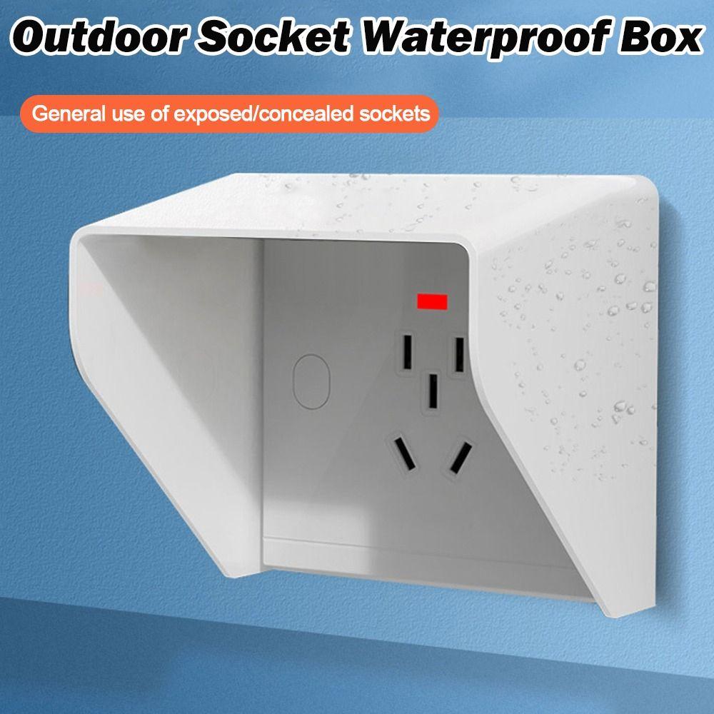 New Plastic Socket Waterproof Box 86 Type White Rainproof Cover Socket Protective Cover Outdoor