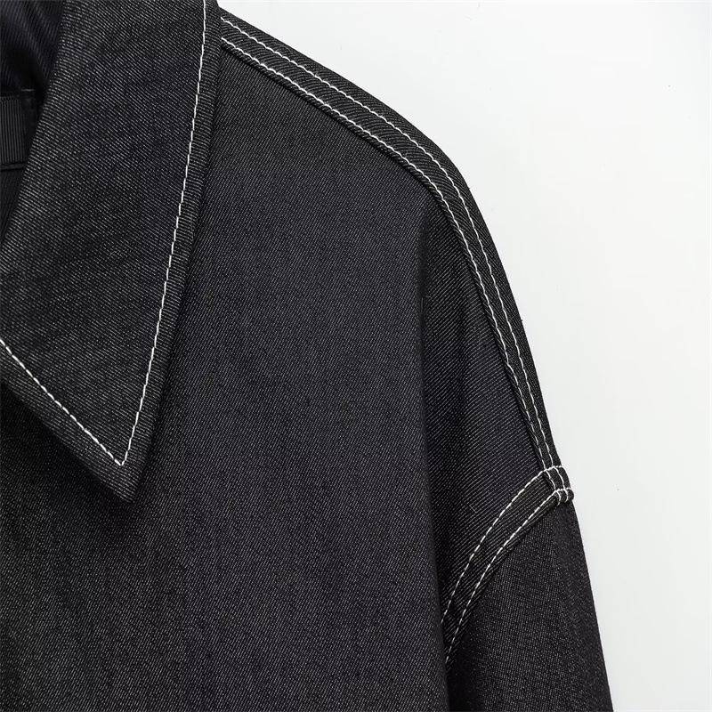 2025 Autumn/Winter Women's Stylish Lapel Denim Jacket Coat