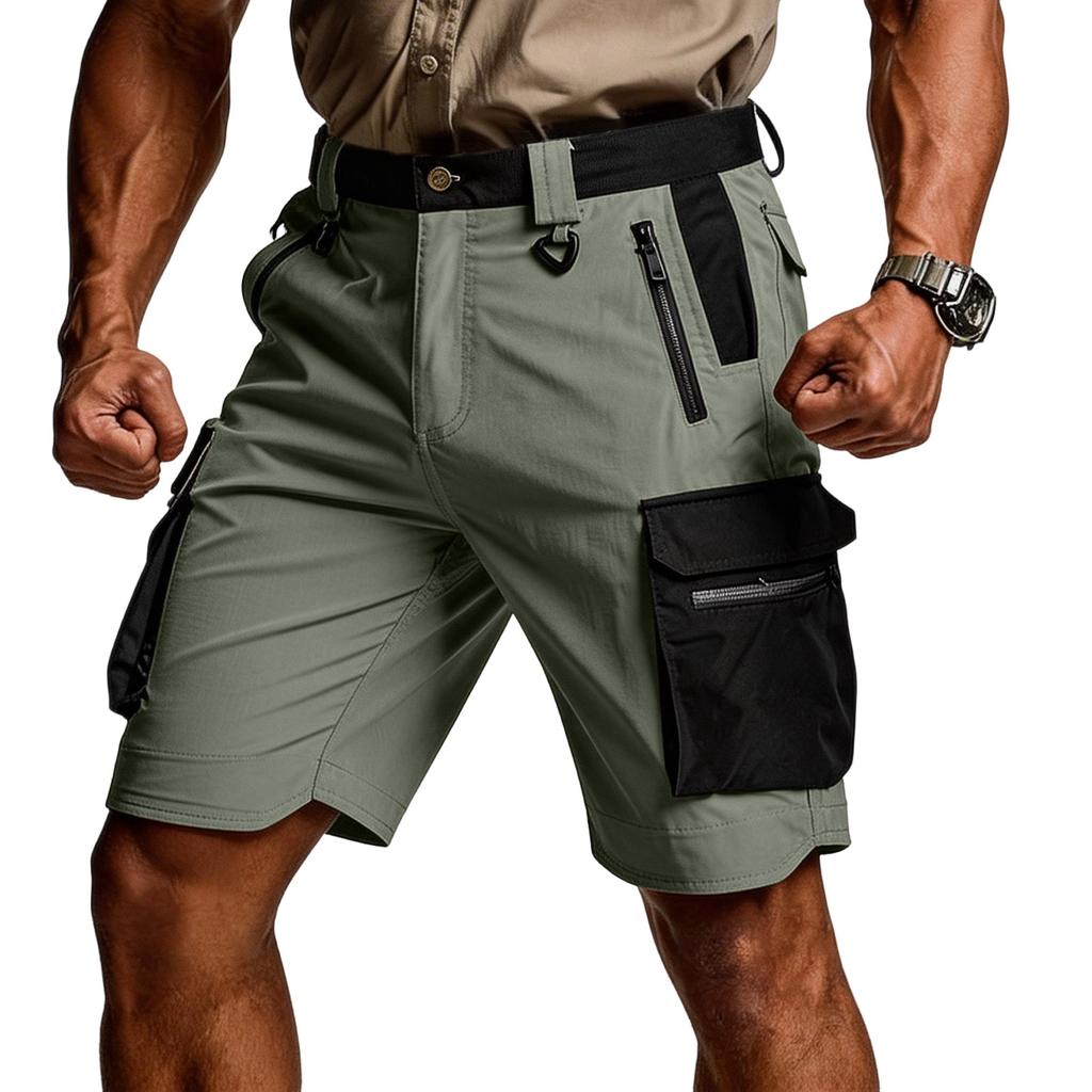Heren Stretch Casual Werkbroeken, Lichte Golfbroeken, En Elastische Werkshorts Met Meerdere Zakken