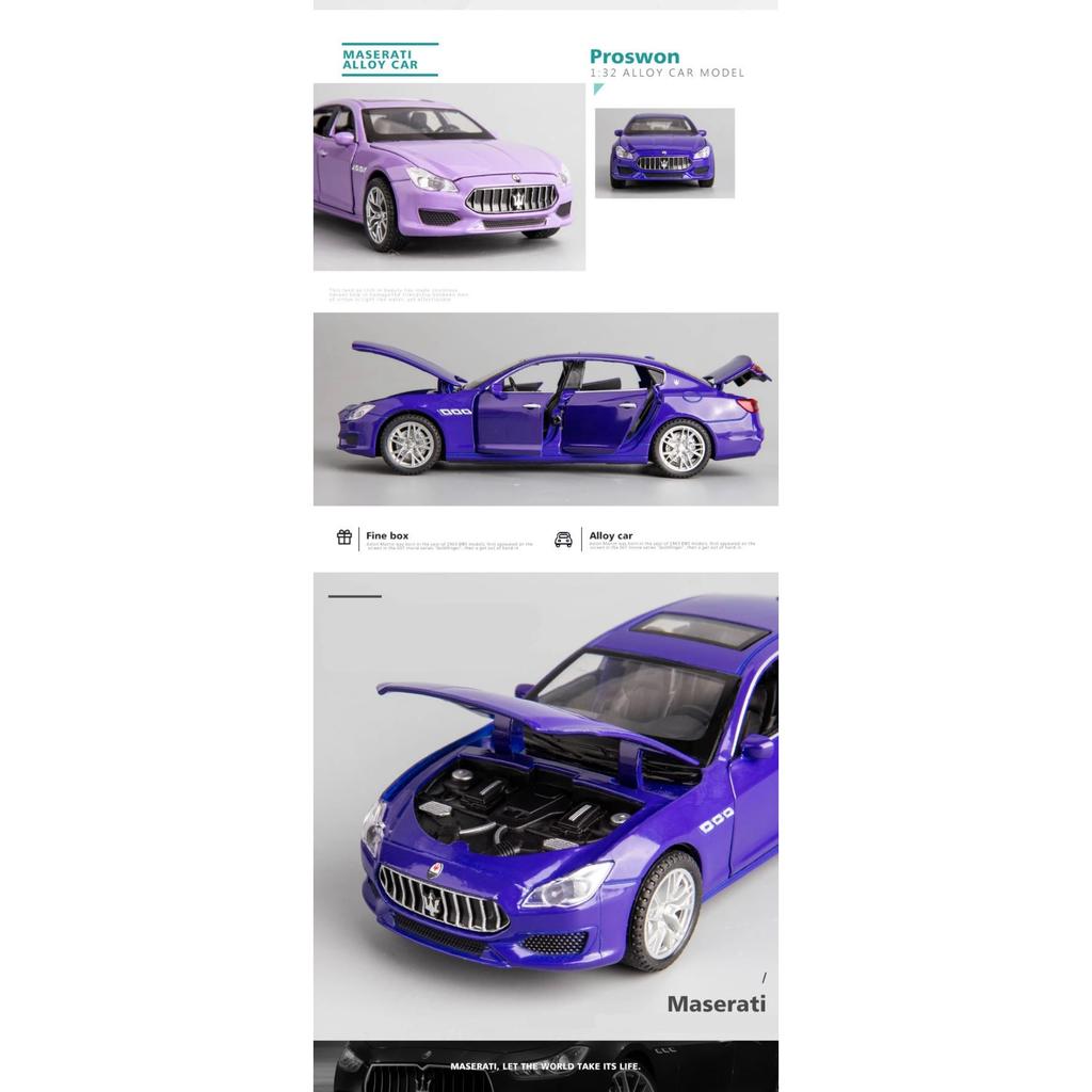 1/32 Maserati Quattroporte Alloy Car Model Diecasts Metal Toy Vehicle Car Model Simulation Sound Light Collection Childrens Gift
