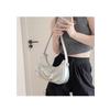 Textured Silver Bag Women's Single Shoulder Messenger Bag High-grade Pleated Underarm Crescent Bag