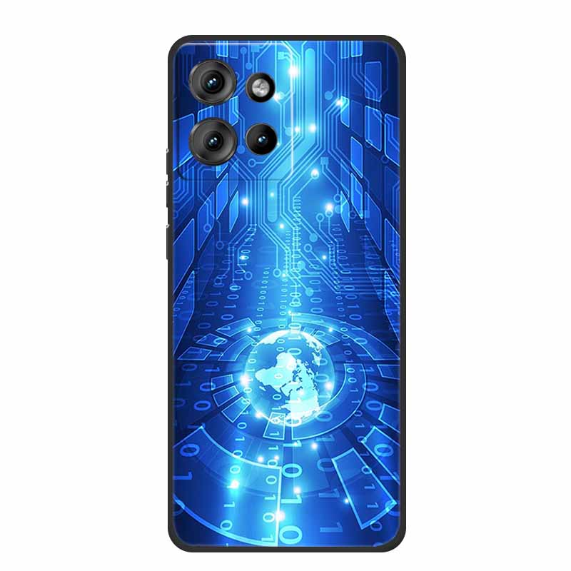For Motorola Moto G 2025 Case Fashion Flower Black Silicone Soft TPU Back Cover Case For Motorola G75 S50 Edge 50 Neo Phone Case