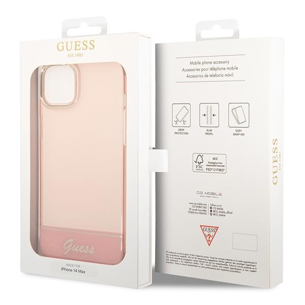 Guess Guhcp14Mhgcop Iphone 14 Plus / 15 Plus 6.7 Różowy/Pink Twarde Etui Półprzezroczyste