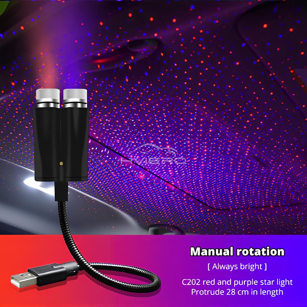 Car Roof Star Sky Light Interior Mini LED 5V Starry Atmosphere Projector Decoration USB Night Flashlight Home Decor Galaxy Lamp
