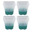 12pcs Reusable Plastic Nursery Pot with 12 Labels Drainage Holes Soft Silicone Base Flower Nursery Pot for Garden Green