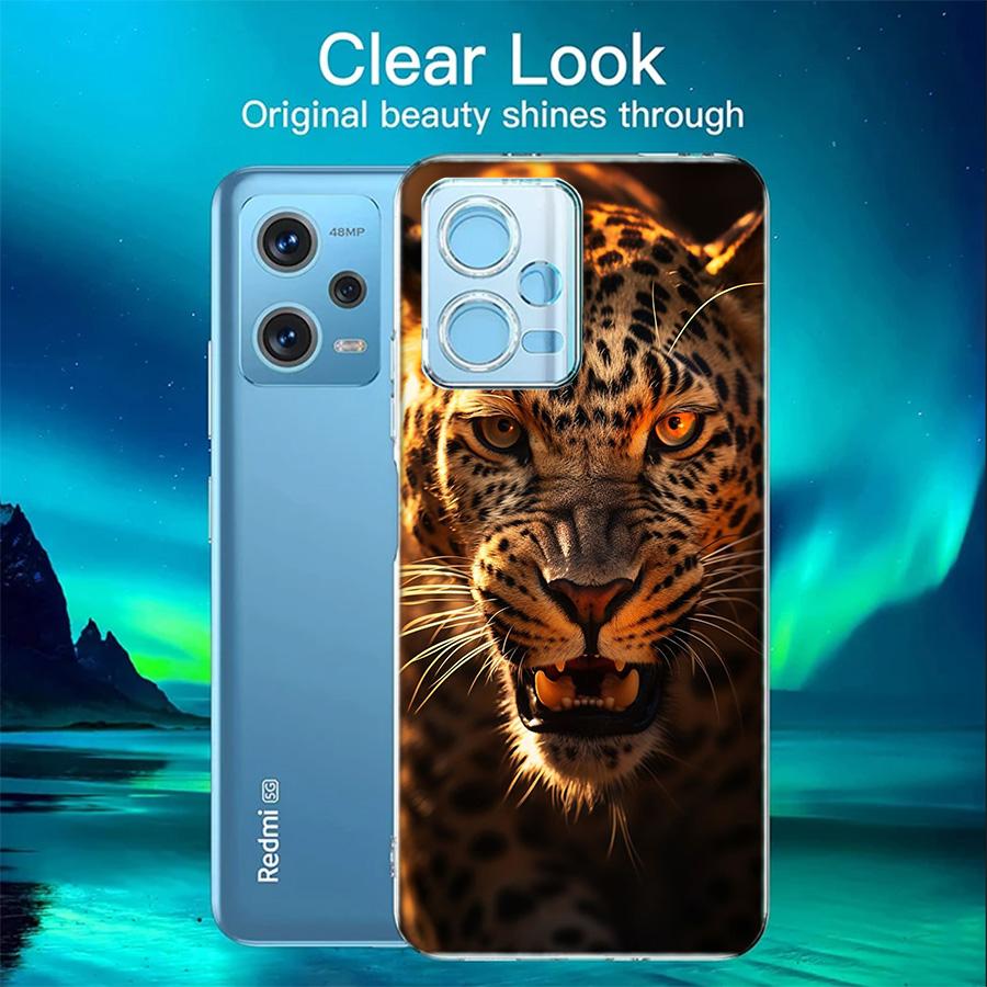 Majestätisches Leoparden-Handyhülle Für Redmi 12 13C 12C 15C 9 10 10C Note 13 Pro Plus 14 15 Pro 9T 9C 9A TPU Weiche Hülle Klare Handyhülle