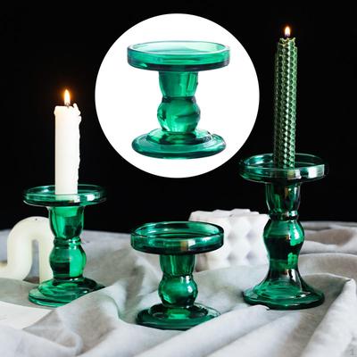 Porte-bougie en verre Design élégant Bougeoir pour table de dîner Décor de salle à manger