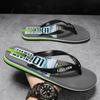 Fashion Summer Men Flip Flops Non-slip Beach Sandals Male Letter Grain Outdoor Fashion Beach Shoes Man Slippers Indoor Bath Slides
