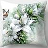 Lily Wreath And Butterfly Throw Pillow Coverbedroom Sofa Decorative Cushion Cover With Zipper Soft Cushion Cover