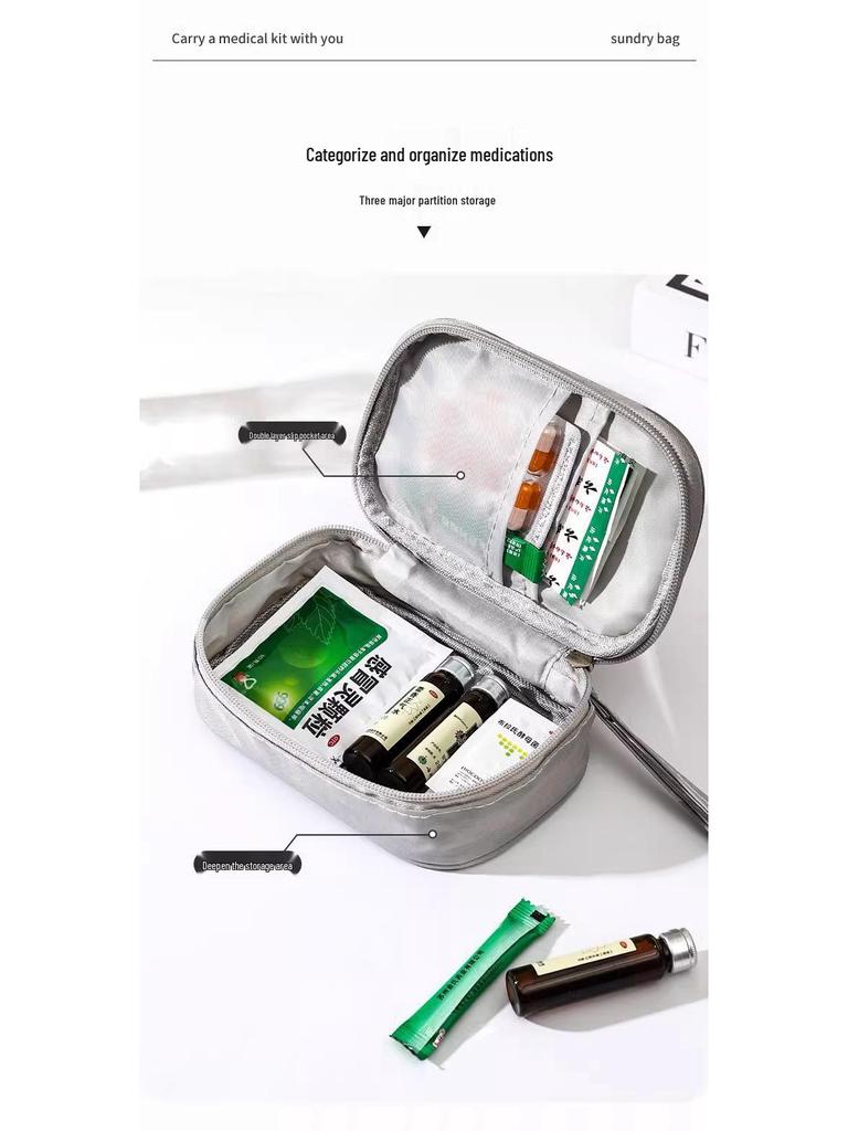 Compact Travel Medicine Bag - Portable First Aid & Storage for Business Trips