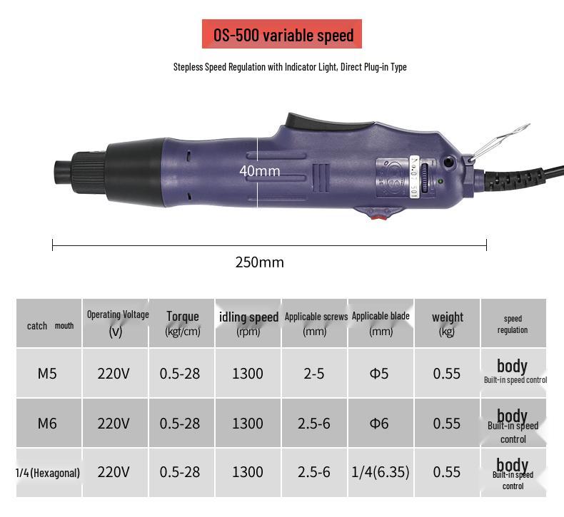 Oushen 801800 Electric Screwdriver Set with High-Quality Motor and Straight Handle for Household Use