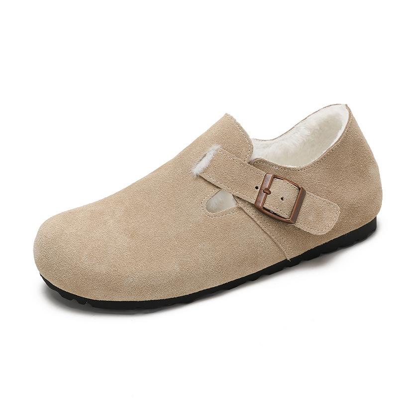 [] Leather Version~ Retro Leather Inner Height Increase Mao Mao Single Shoes Women's Bag Head Half Drag