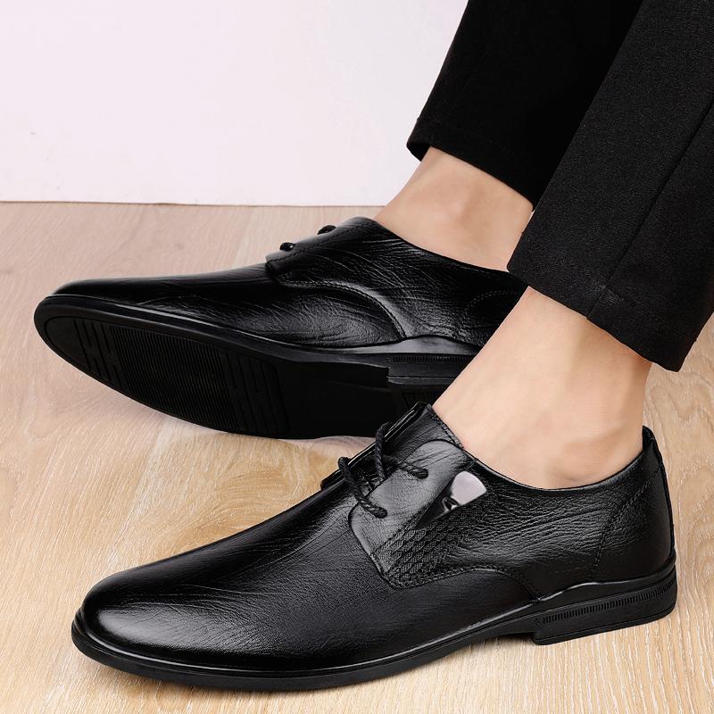 Fashion Lace-up Casual Genuine Leather Footwear 2024 Men Office Oxfords Shoes Hot Sale Male Comfortable Dress Shoe Brand Coiffeur Shoes