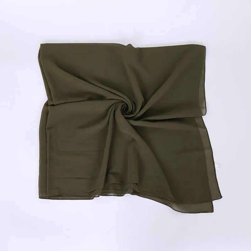 Gładki Kolor Kwadratowy Chwost Wiskozowy Szal Szalik Kobiety Owinąć i Szale Paszmina Muzułmański Hidżab Echarpe Foulard 110*110Cm