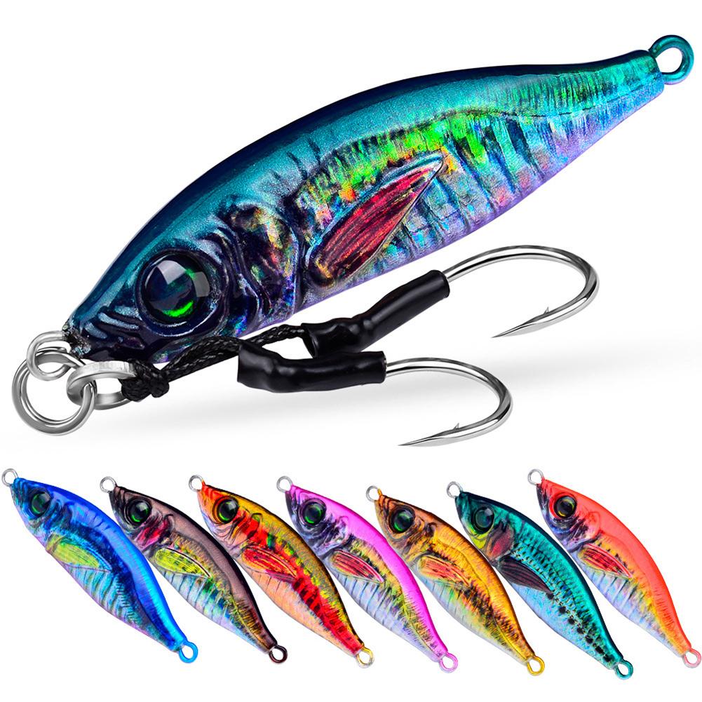 1PC 30/40G 3D Printed Iron Plate Lure Bait Bionic Fish Scale Coating Fluorescent Long-Range Metal Bait For Bass And Mandarin Fish