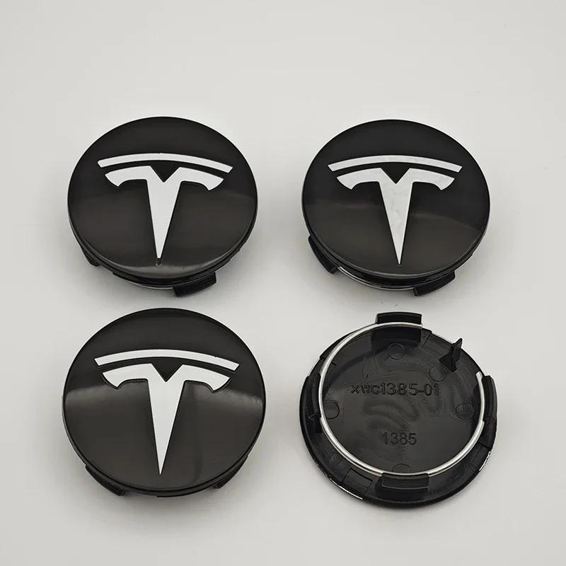 Car Sticker Tesla 56mm ABS Tesla Wheel Center Hub Cap Emblem Logo Car Rims Cover Hubcap For Tesla Model 3 Y X S Original Badge A