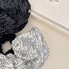 retro black white polka dot large small intestine circle Korean girl with abundant fluffy and elastic hair tie and circle new in