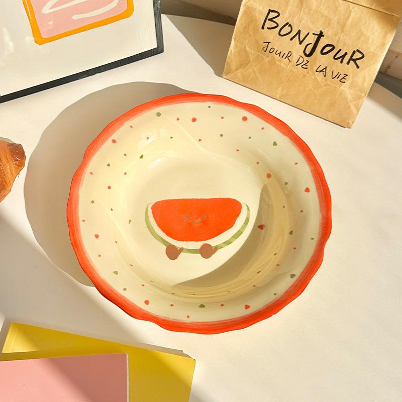 Милая керамическая посуда домашняя тарелка новая домашняя десертная тарелка фруктовая тарелка тарелка тарелка тарелка тарелка No specifications