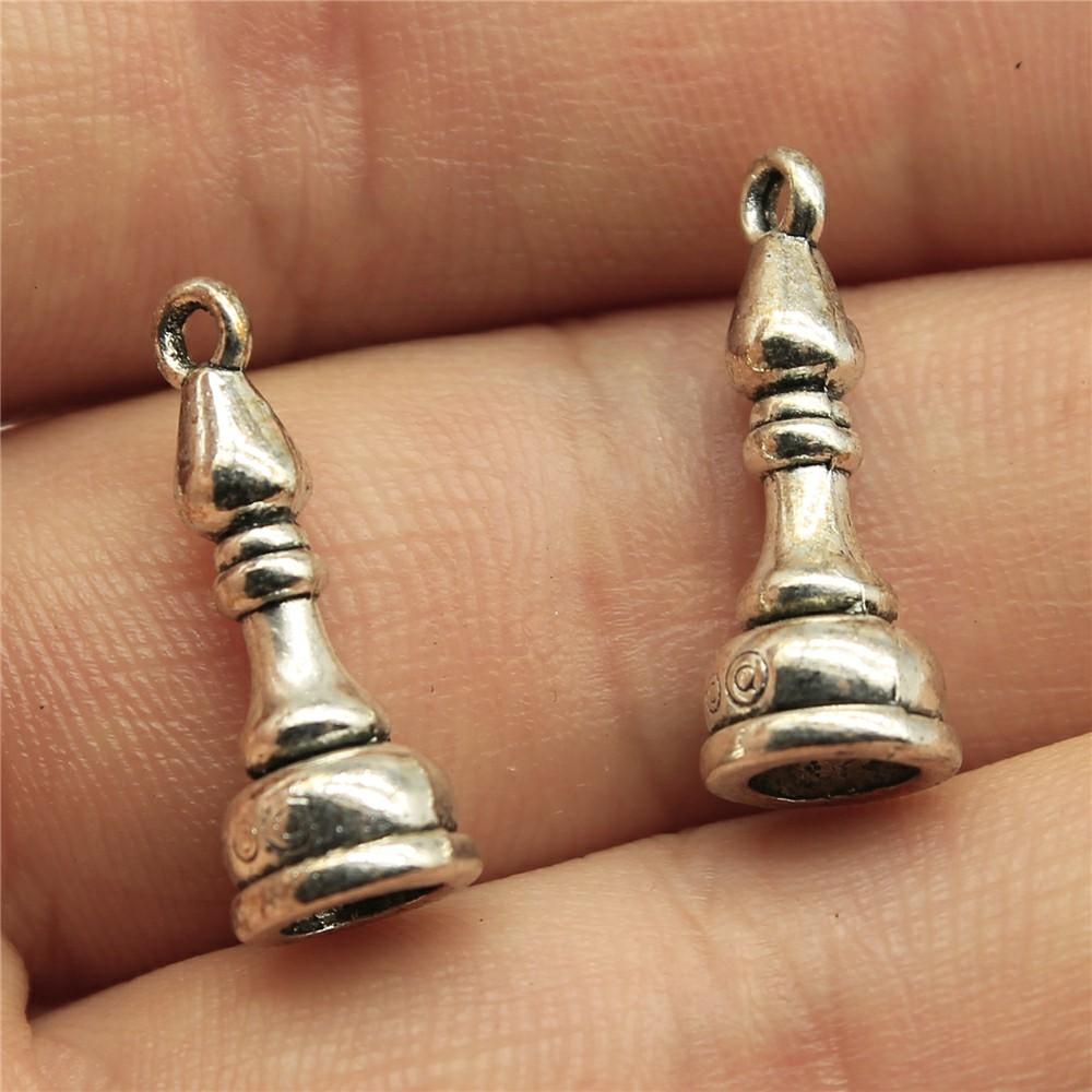 12pcs Chess Charms Antique Silver Color Chess Charms Pendants For Bracelets Chess Charms Making Jewelry