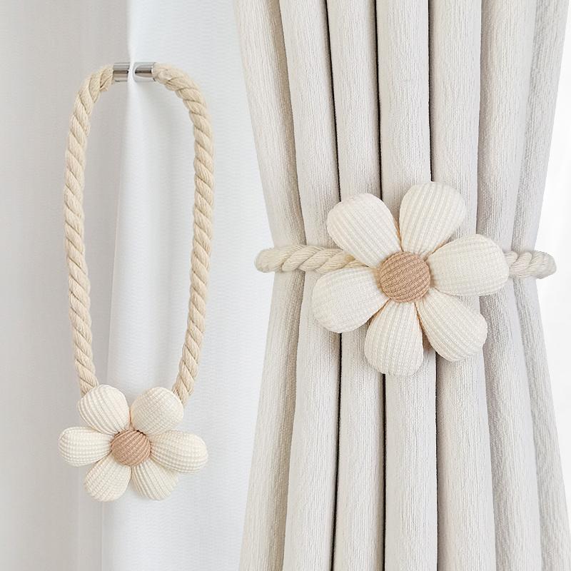 4/10 Pezzi Fascette per Tende Girasole Fermacappelli per Tende Margherita Tre Fiori Fiori Carini Fascette Decorative per Camera da Letto Tende