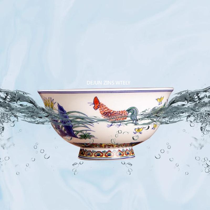 1PC Cerámica de Jingdezhen Vajilla Estilo Antiguo Resistente al Calor Hueso de China Bol para Ramen Alta Calidad Hogar Bol para Yogur Ensalada