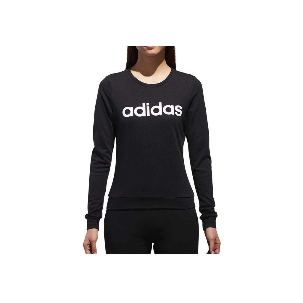 Adidas Pullover Round Neck Comfortable Casual Sweatshirt Women Sweatshirt Black CV9215