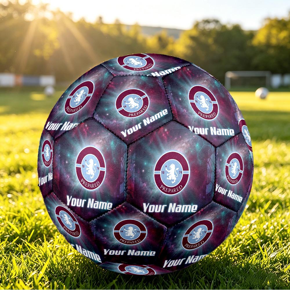 Personalized Size 5 Football Aston Villa Pattern Outdoor Game Sports Ball Gift