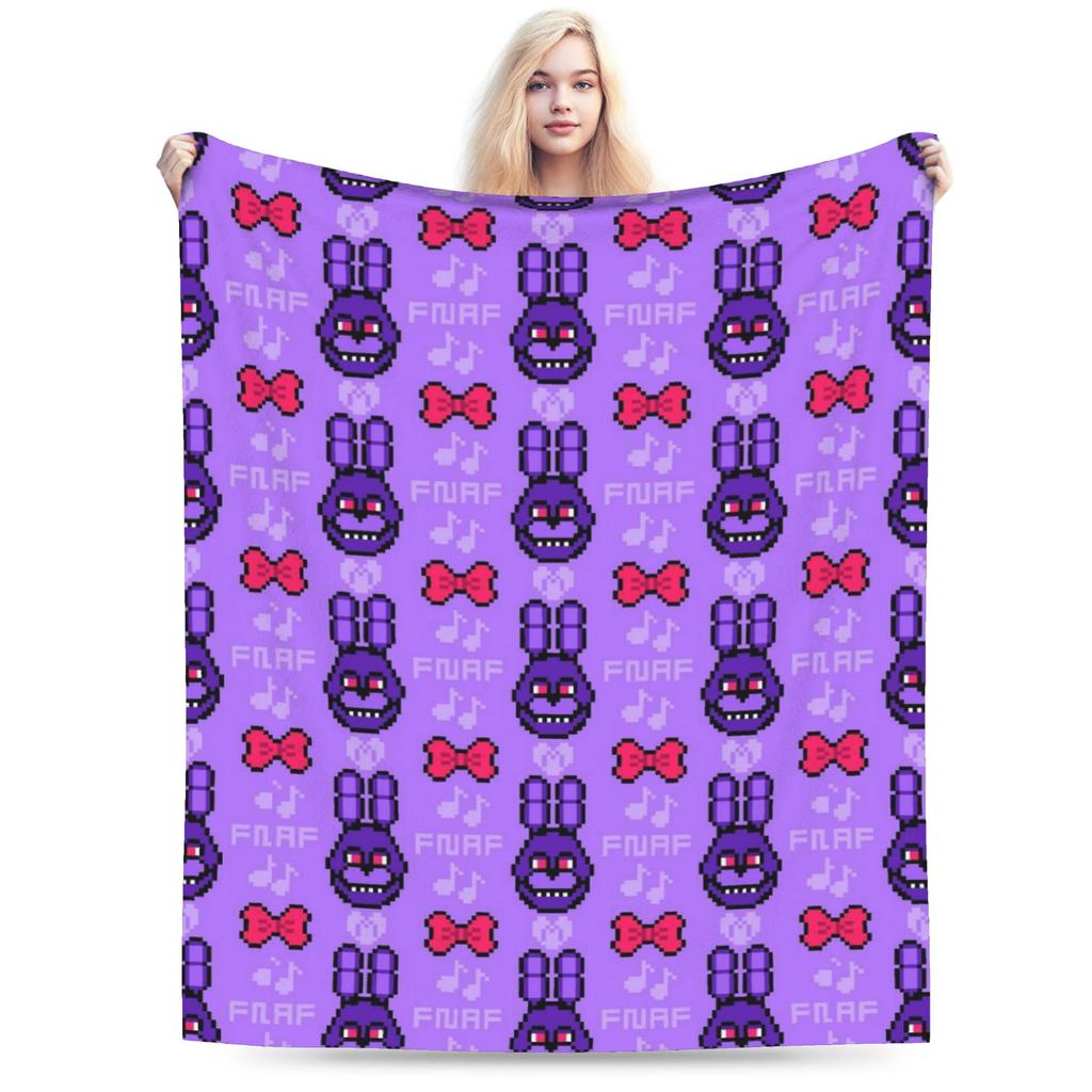 Fnaf Freddys Horror Game Bonnie Blanket Warm Cozy Fluffy Throw Blankets for Sofa 50x60 Inch Multiple Sizes Quilt