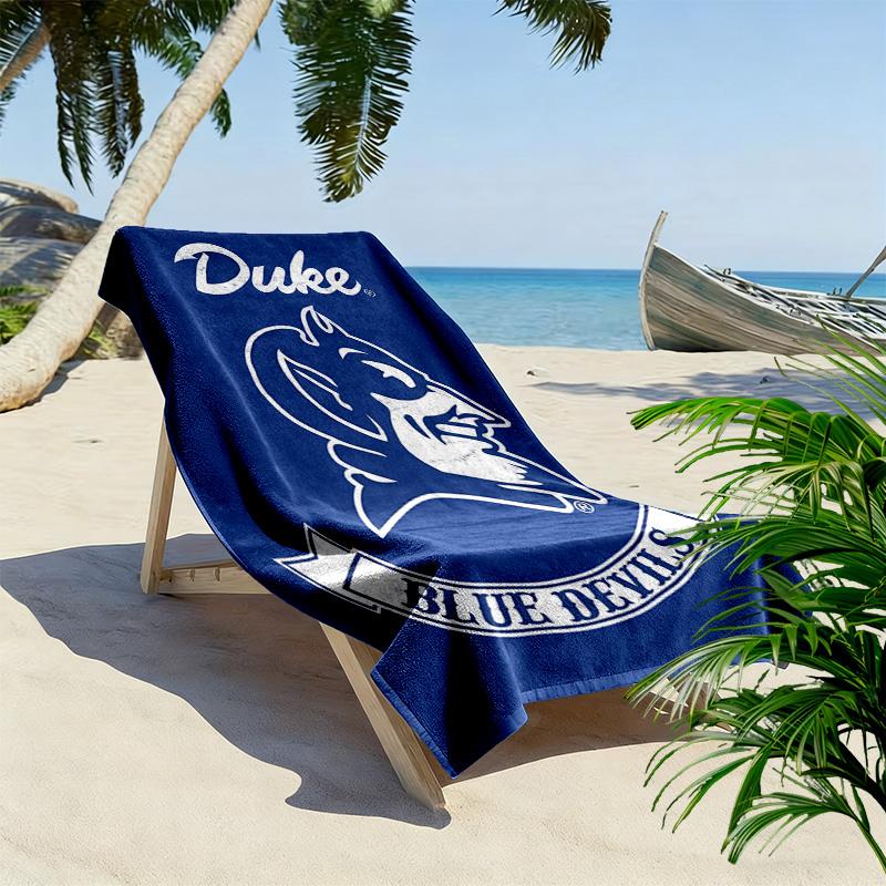 Duke Blue Devils Print Beach Towel, Large Soft Quick Dry Towel for Beach Camping Swimming