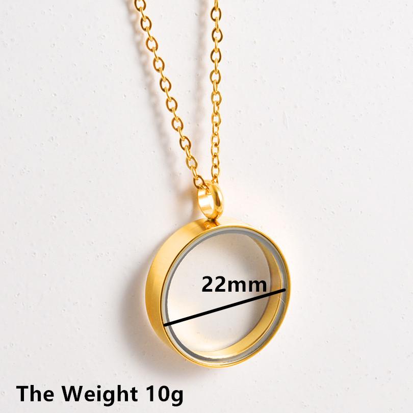 1Pc Stainless Steel Openable Glass Medaillon Coin Holder Collar Jewelry Round Reliquary Photo Floating Locket Pendant Necklaces